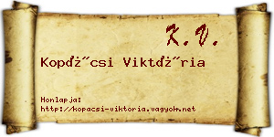 Kopácsi Viktória névjegykártya